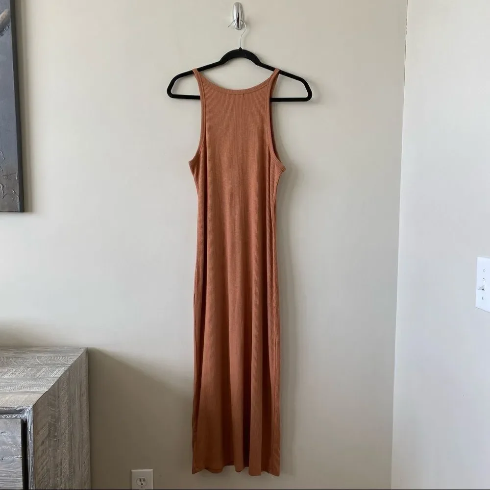 Nwot-z Supply Palisades Rib Dress Vintage Brown (Size:Medium) - Picture 5 of 13